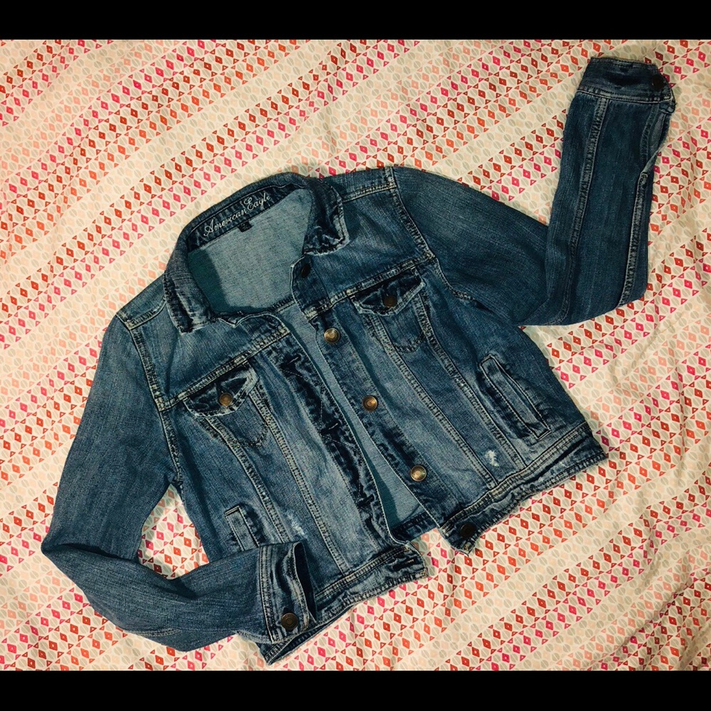 Distressed Denim Jacket (American Eagle)